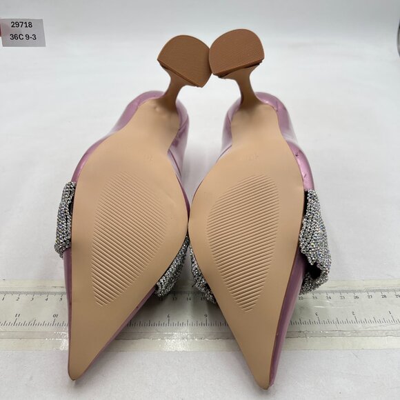 YDN Fuchsia Pointed Toe Slip on Pumps Special High Heel Shoes Party Prom Shoe - Picture 7 of 8